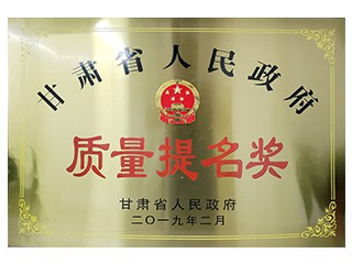 甘肃省人民政府质量提名奖